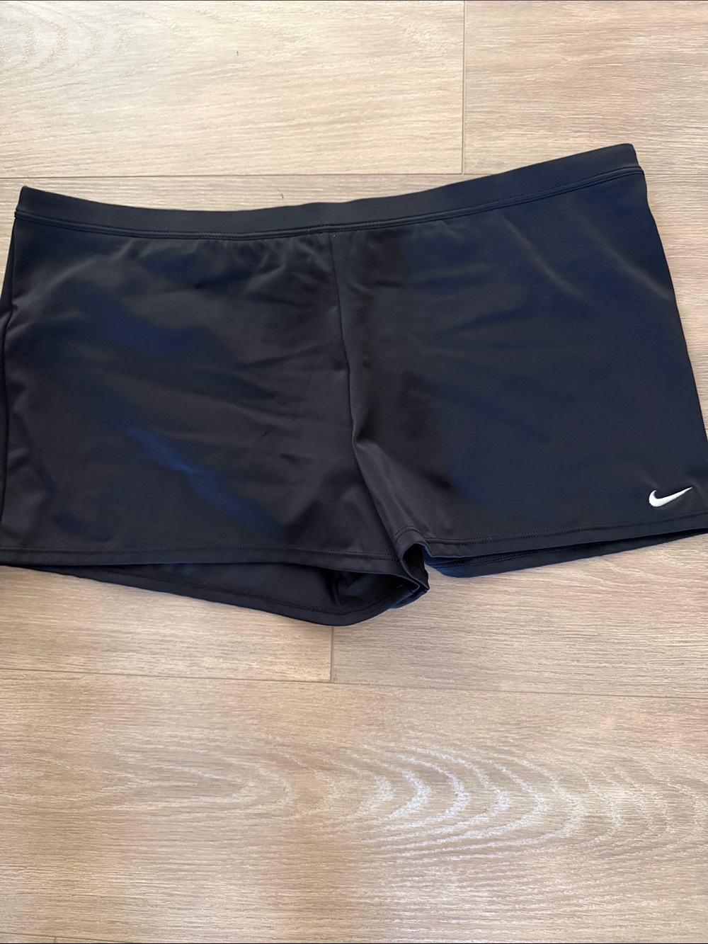 Nike Women’s Black Swim Shorts with White Swoosh